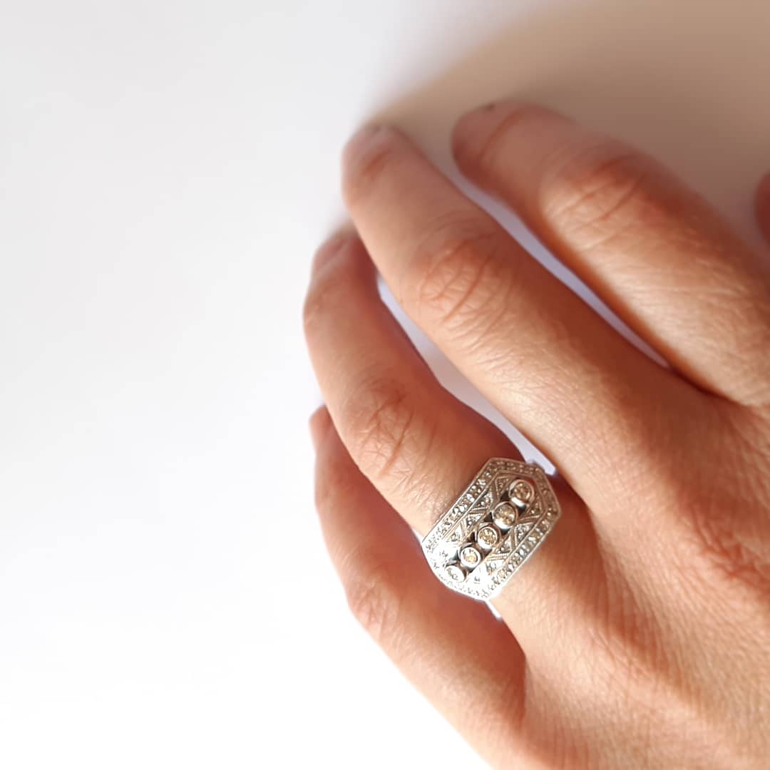 Anillo Pilar Oro Blanco