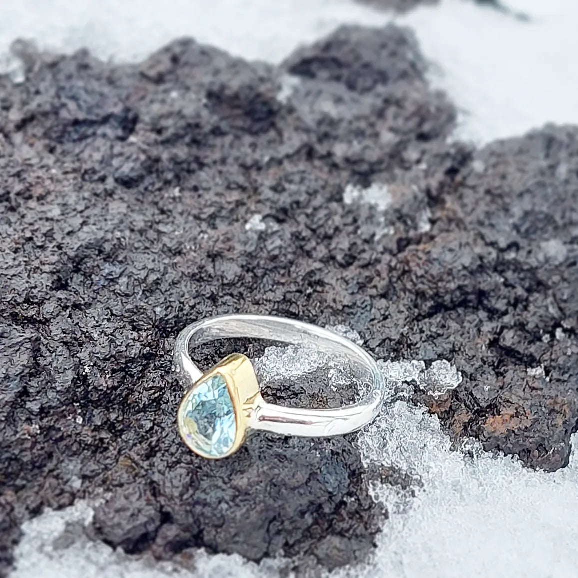 Anillo Shiny Drop Plata/Oro