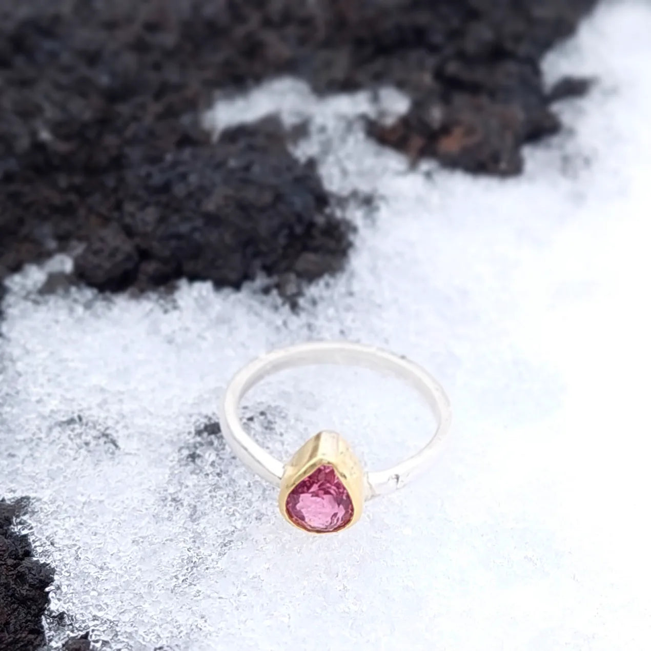 Anillo Shiny Drop Plata/Oro