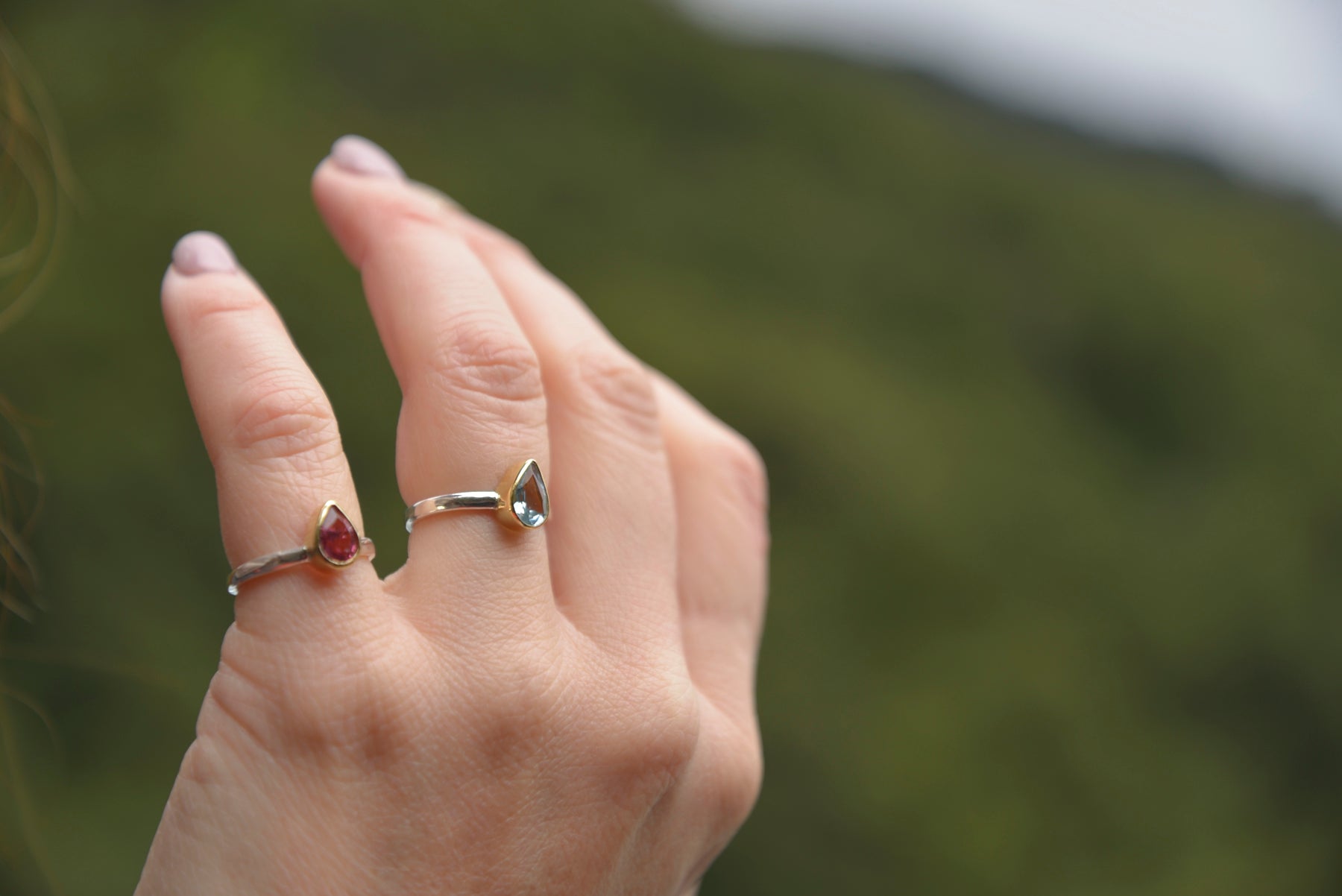 Anillo Shiny Drop Plata/Oro