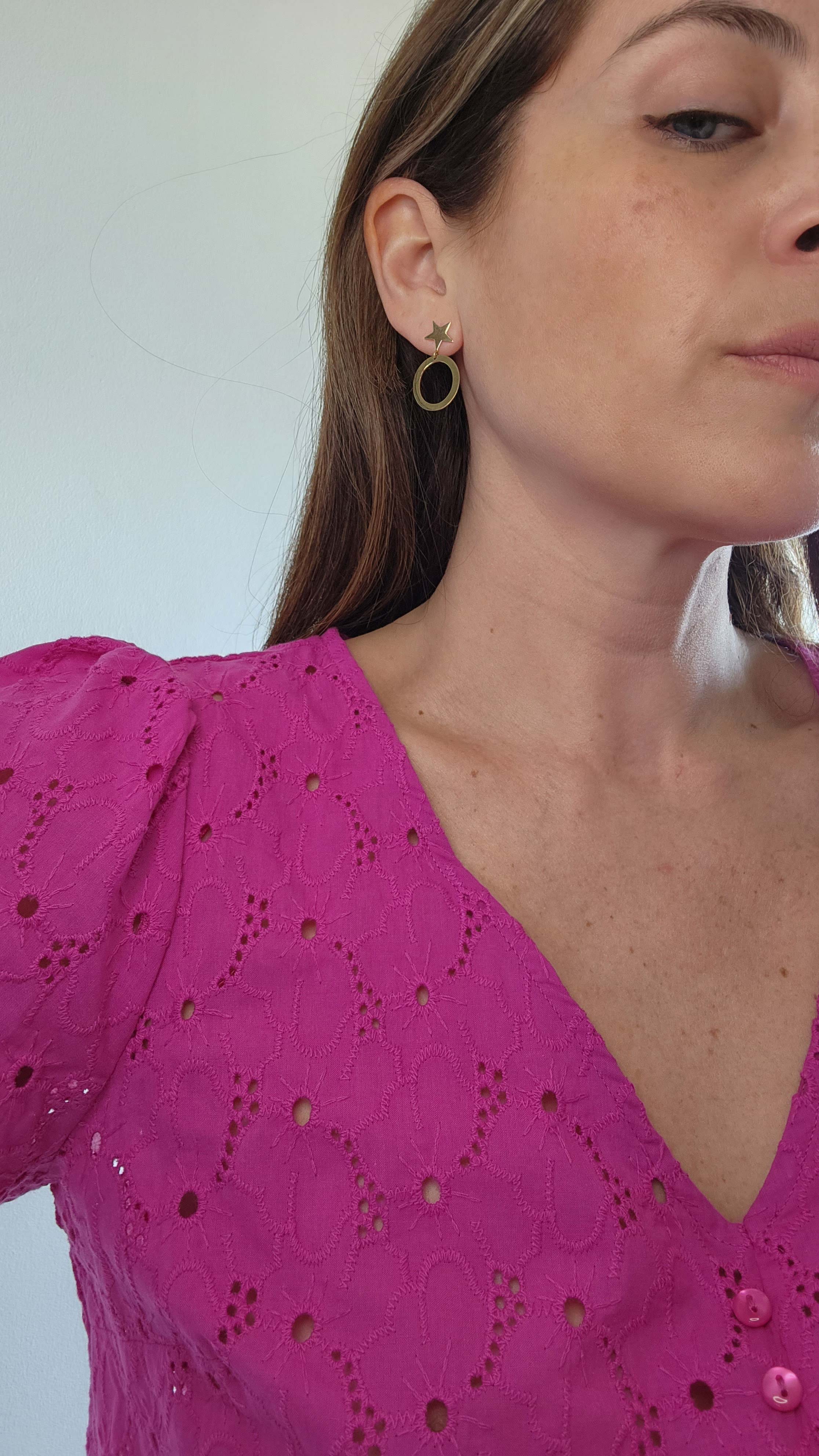 Aros Estrella Oval DV Oro