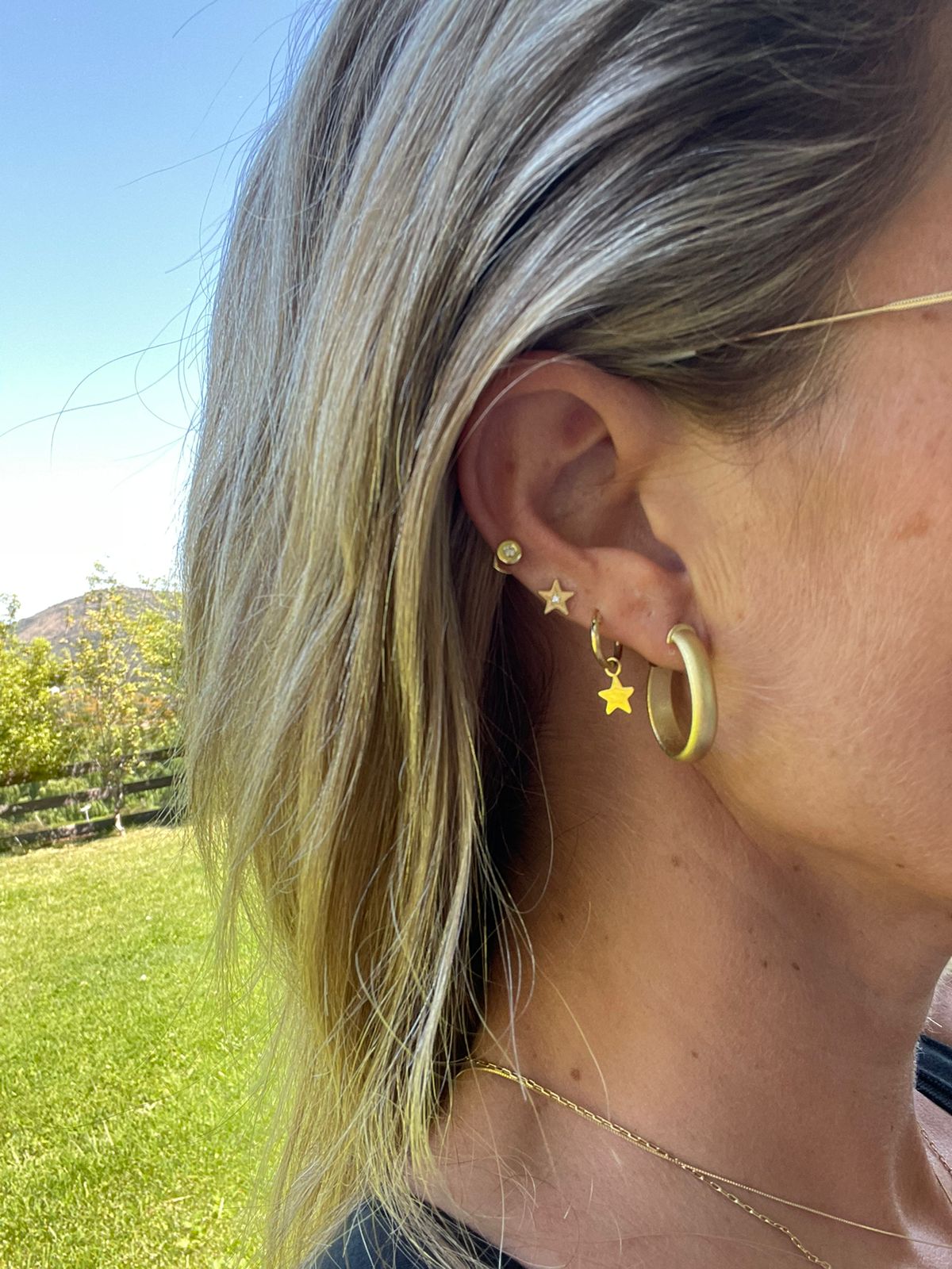 Aros Estrella Hoops Oro