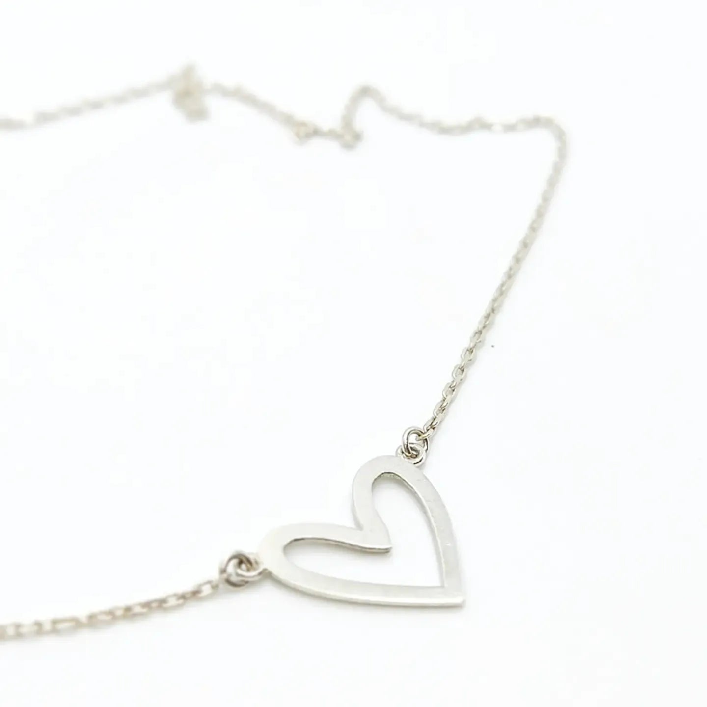 Collar Corazón Calado Plata