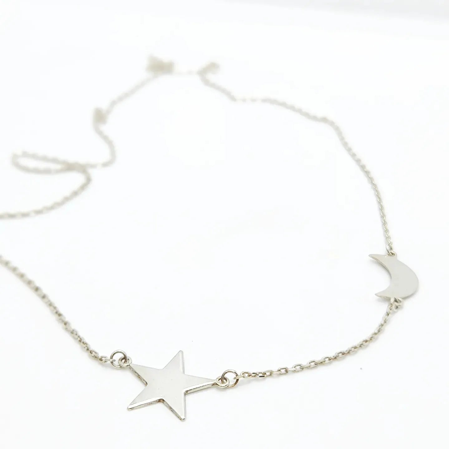 Collar Estrella Luna Plata