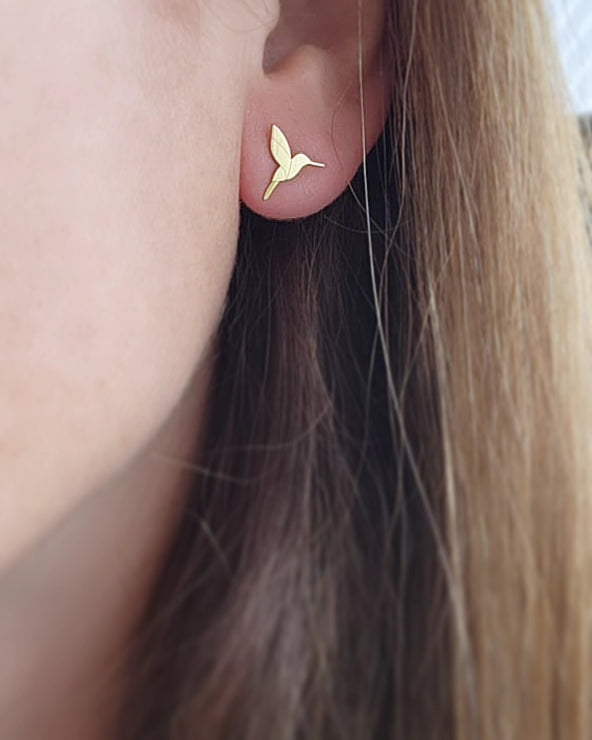 Aros Colibrí Mini Oro