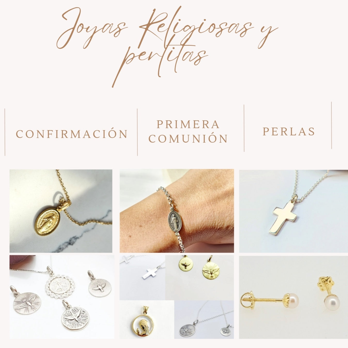 Religioso: Medallas y Cruces Plata y Oro